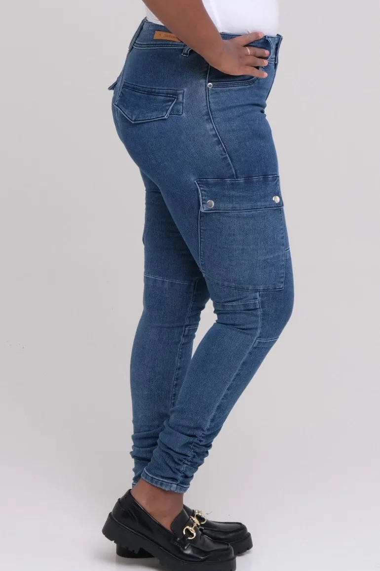 Carina denim cargobukse