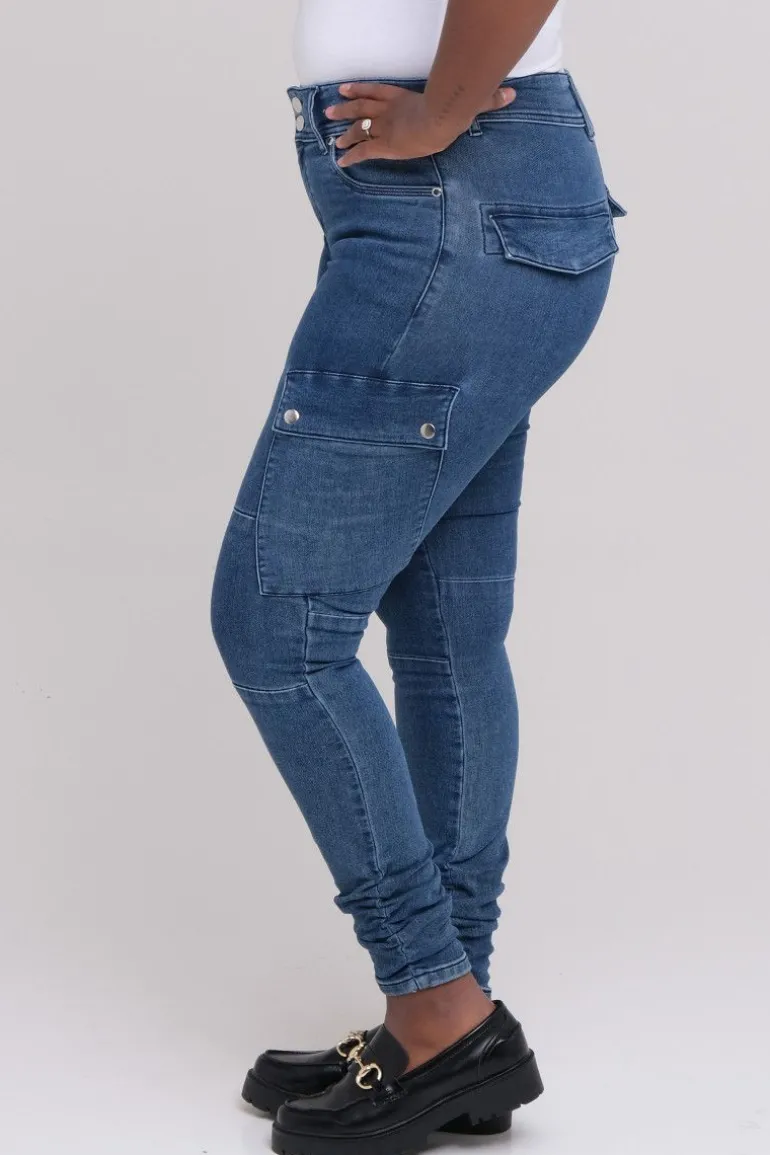 Carina denim cargobukse