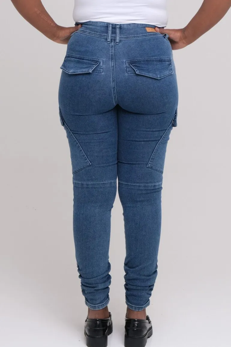 Carina denim cargobukse