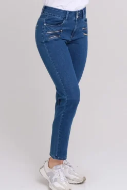 Siri jeans med glidelåser