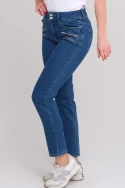 Siri jeans med glidelåser